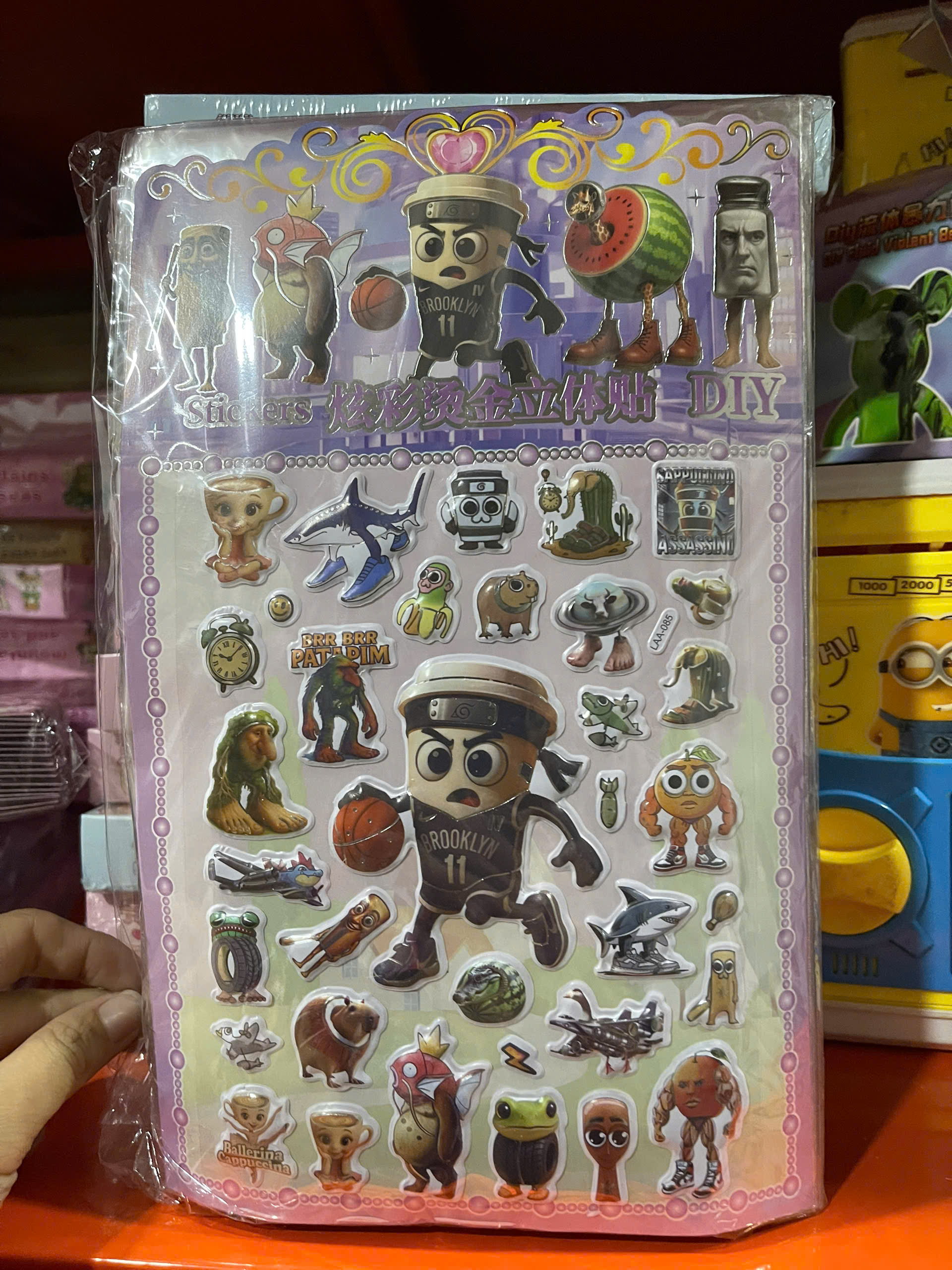 Hình dán (Sticker) - LAA - tím (1T*300B*10V)