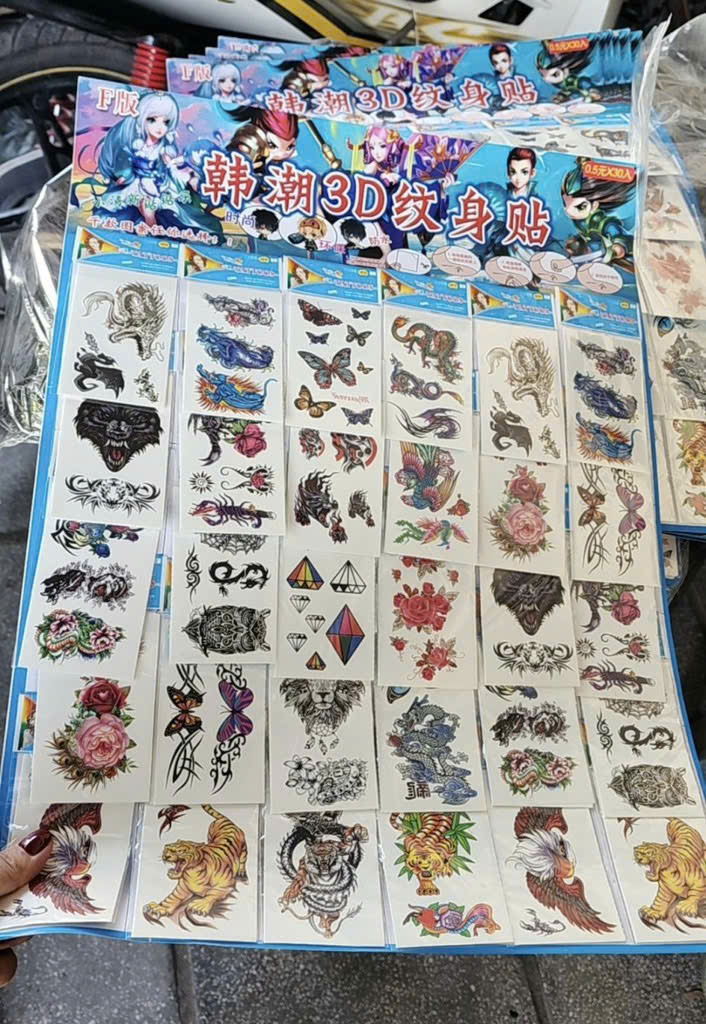 Hình xăm 3D ( 1T*200V*12 TỜ )