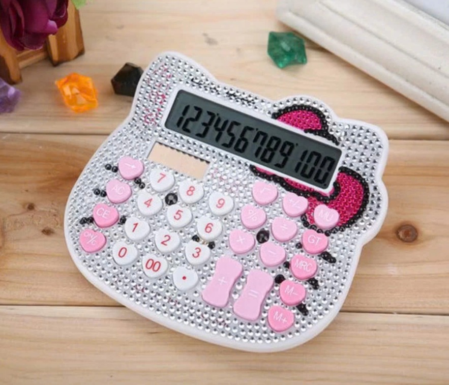 Máy tính Kitty KT-3388 - màu trắng đính đá ( 1T*80C )