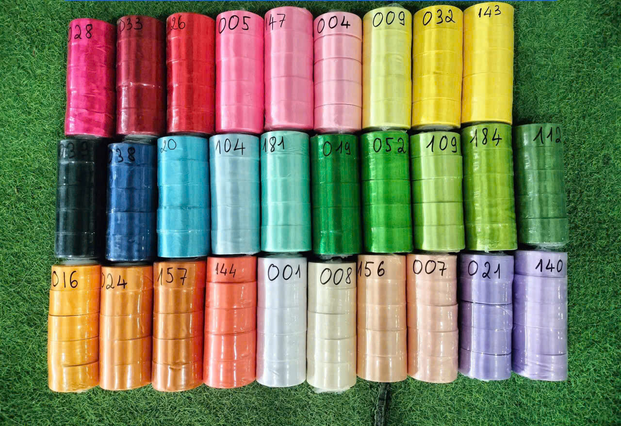 Ruy băng vải lụa 4cm màu xanh lá