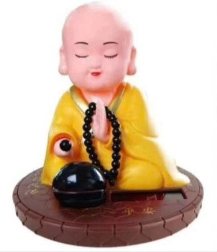 Tượng chú tiểu gõ mõ năng lượng X618ABC (1T*150C) - màu vàng