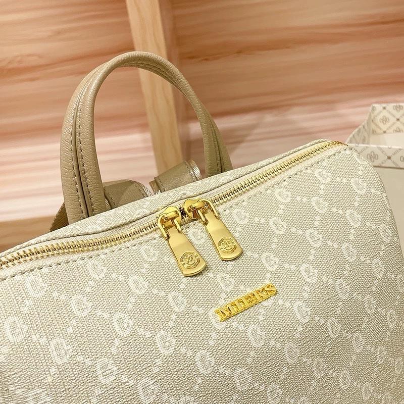 Balo Nữ Sang Chảnh Da Bò Thật In Hoạ Tiết, Balo Du Lịch, Có Ngăn Chống Trộm