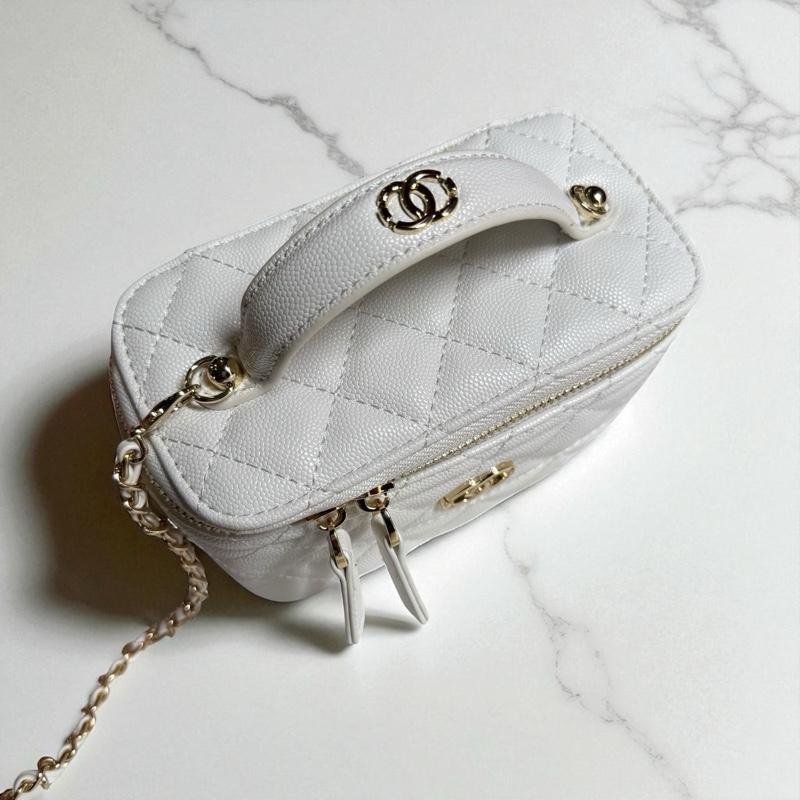 Túi Cốp Đeo Chéo Nữ Da Caviar Khóa Thép Không Hen Gỉ Kích Thước 18cm KÈM HỘP Bag Đeo Vai túi cốp Kem