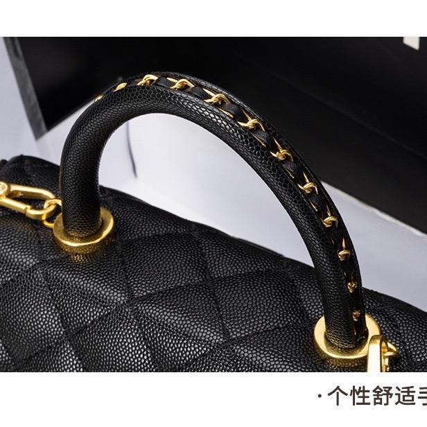 F5_Túi Đeo Chéo Nữ Da Hạt Caviar, Dây Đeo Thép Không Gỉ, Kích Thước 24cmm (Có Hộp) - HUỲNH BI LUXURY Bag Da Kem