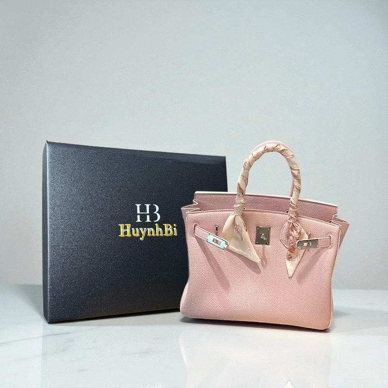 J4_(Có Hộp) Túi Xách Nữ Siêu Phẩm Birkin Da Bò Togo Nhập Khẩu Size 25cm, HuynhBi Luxury Bag Len