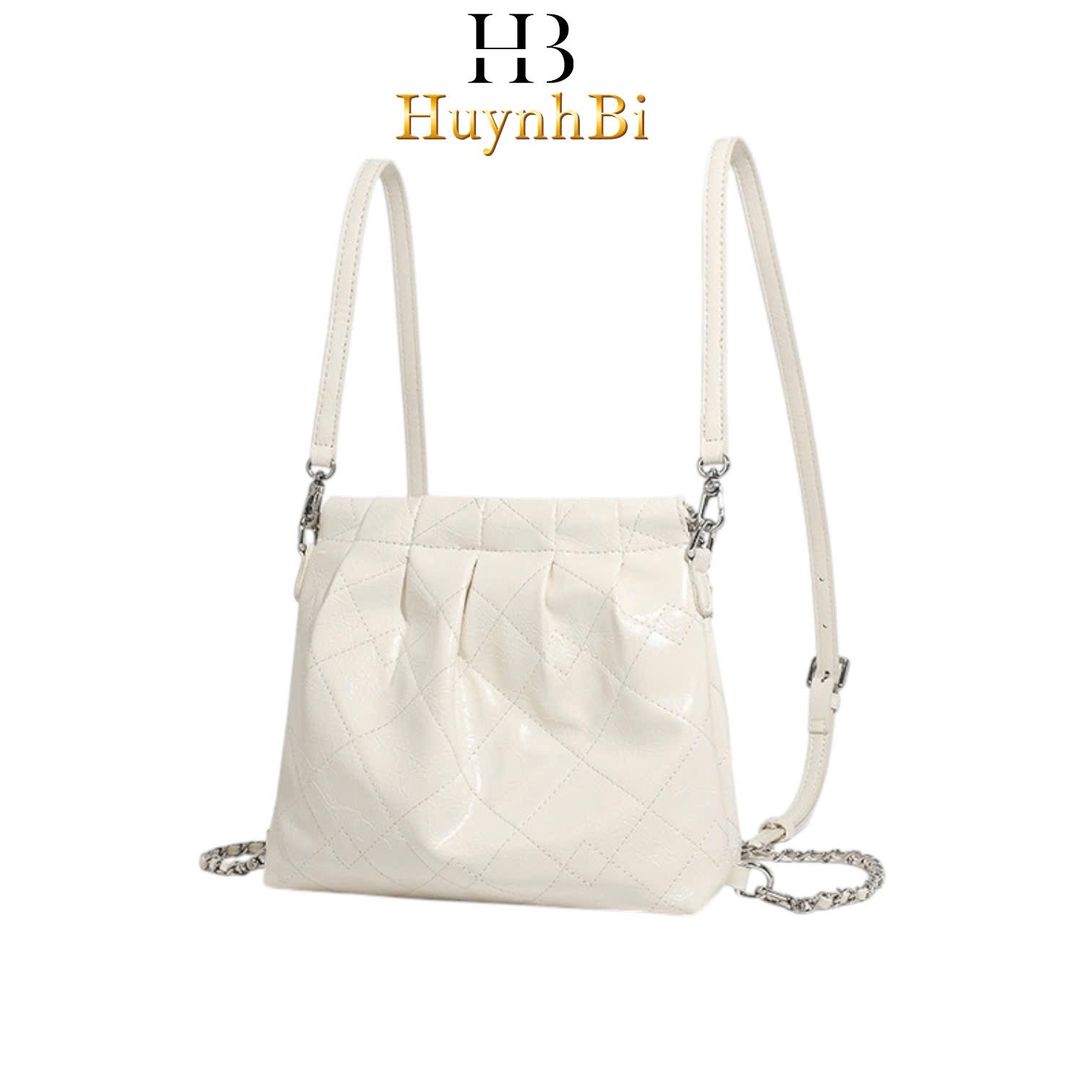 Q10_Túi Đeo Vai Bucket Chất Liệu Da Bò Phong Cách