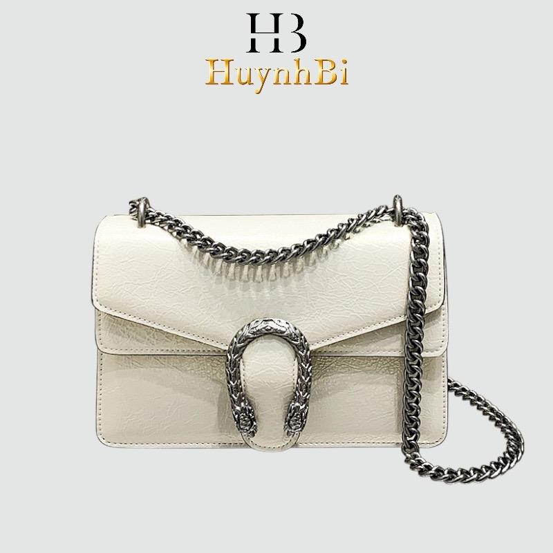 HuynhBi O7_Túi Đeo Chéo Nữ Da Bò Thật, Khoá Đầu Rồng, Kích Thước 23*16*9, Có Hộp Cao Cấp Làm Quà Tặng
