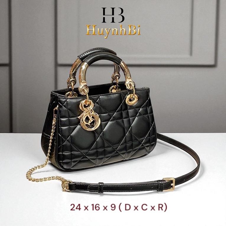 O9_(Có Hộp)Túi Xách Da Bò Dập Ô Trám, size 24cm HuynhBi LuxuryBag