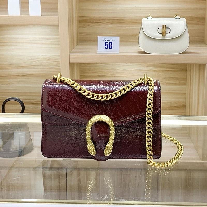 HuynhBi O7_Túi Đeo Chéo Nữ Da Bò Thật, Khoá Đầu Rồng, Kích Thước 23*16*9, Có Hộp Cao Cấp Làm Quà Tặng