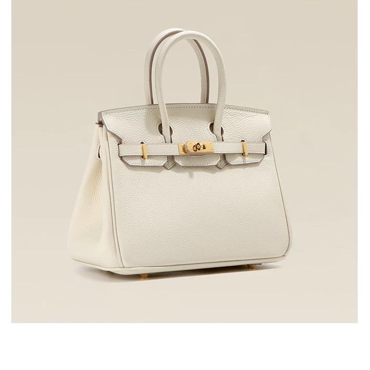 J4_(Có Hộp) Túi Xách Nữ Siêu Phẩm Birkin Da Bò Togo Nhập Khẩu Size 25cm, HuynhBi Luxury Bag Len