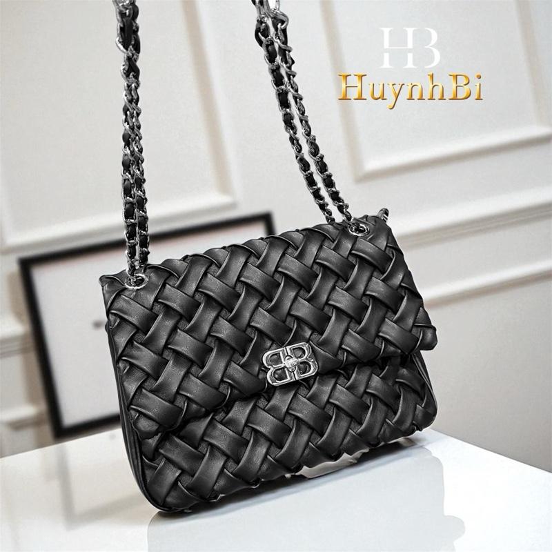 B9_(Có Hộp)Túi Đeo Vai Da Bò Thật HuynhBi, Kích thước 25cm, Làm Quà Tặng