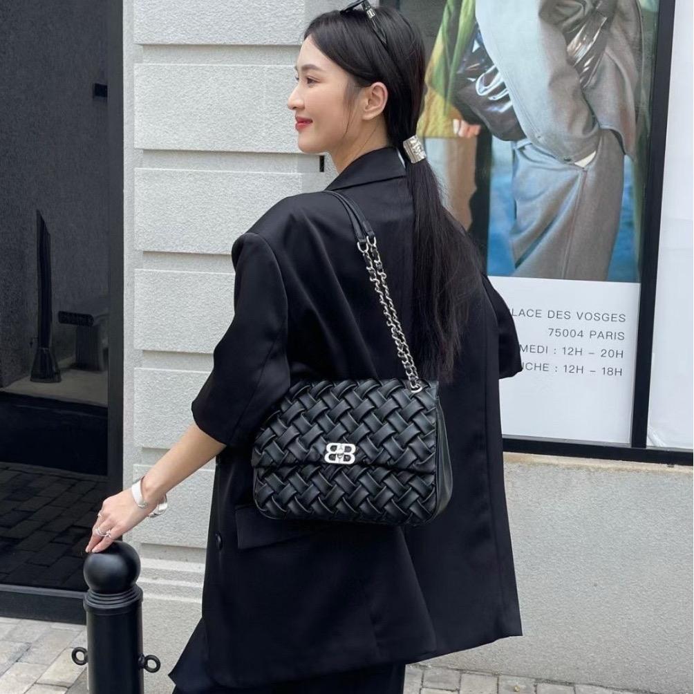 B9_(Có Hộp)Túi Đeo Vai Da Bò Thật HuynhBi, Kích thước 25cm, Làm Quà Tặng