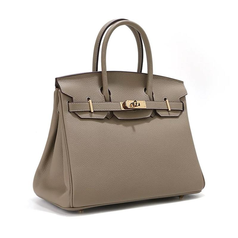 J4_(Có Hộp) Túi Xách Nữ Siêu Phẩm Birkin Da Bò Togo Nhập Khẩu Size 25cm, HuynhBi Luxury Bag Len
