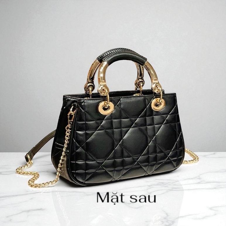 O9_(Có Hộp)Túi Xách Da Bò Dập Ô Trám, size 24cm HuynhBi LuxuryBag