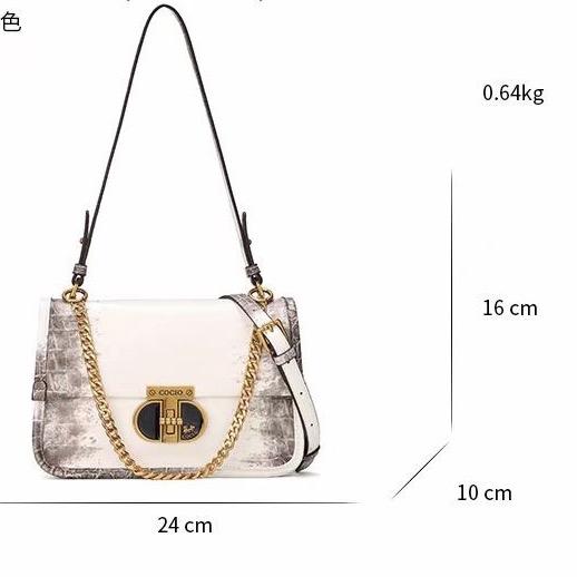C6_Túi Đeo Vai Nữ Chất Liệu Da Bò Vân Bạch Tạng Sang Trọng - HUỲNH BI LUXURY Bag Kem Nhung