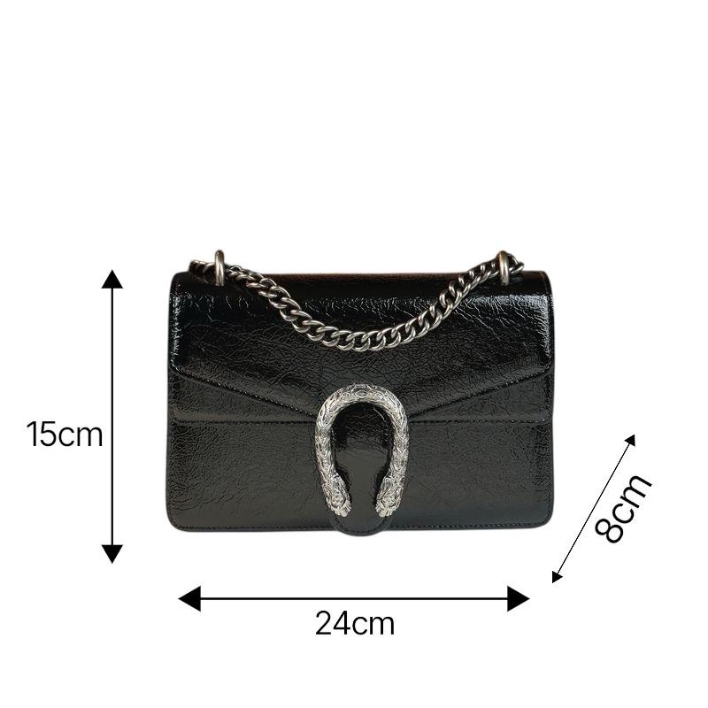 HuynhBi O7_Túi Đeo Chéo Nữ Da Bò Thật, Khoá Đầu Rồng, Kích Thước 23*16*9, Có Hộp Cao Cấp Làm Quà Tặng