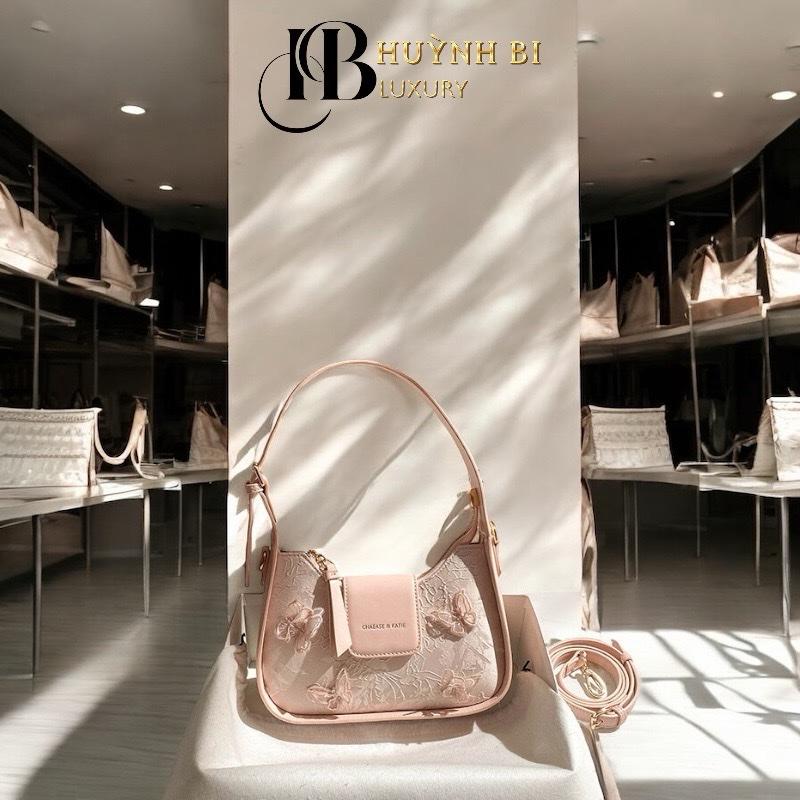 M1_Túi Đeo Vai Nữ Da Thật Hoạ Tiết Ren Bướm, Kích Thước 23cm - HUỲNH BI Luxury Bag