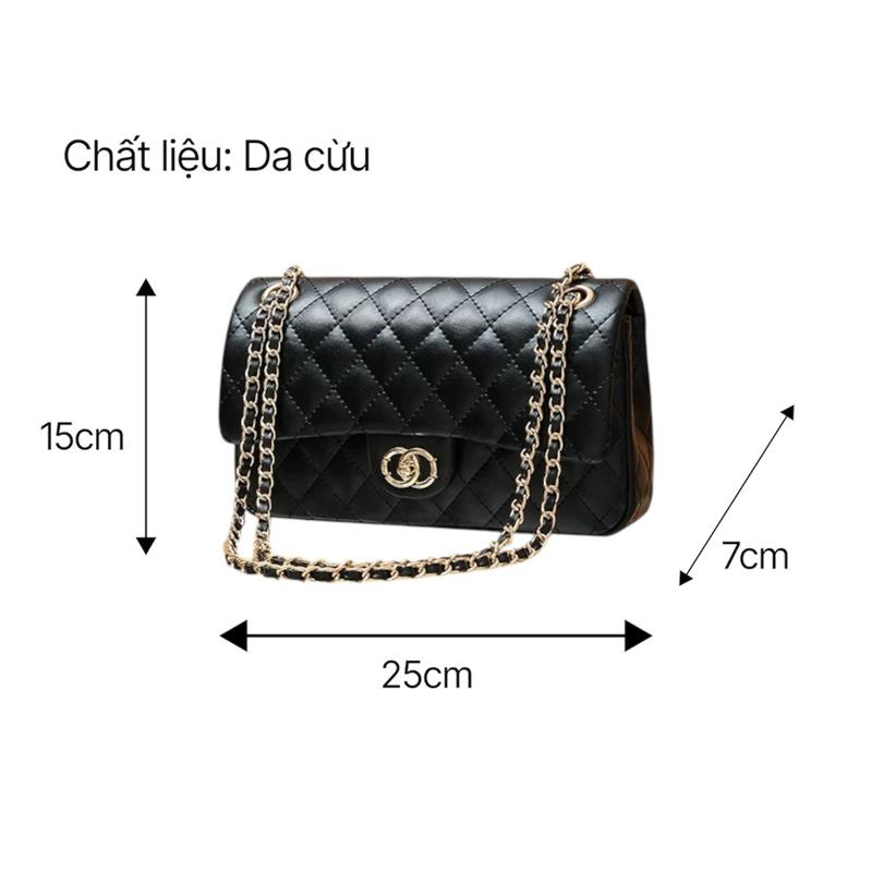 B8_Túi Đeo Vai Nữ Da Cừu Classic Flap, Túi Đi Tiệc Đẳng Cấp Size 23cm HuynhBi
