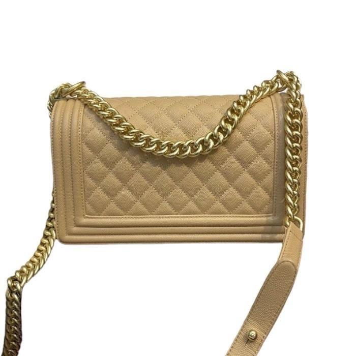 O2_[FULL BOX HÃNG] Túi Xách Nữ Da Thật, Da Bê Caviar Trần Ô Trám Khoá Vàng, Kích Thước 25cm