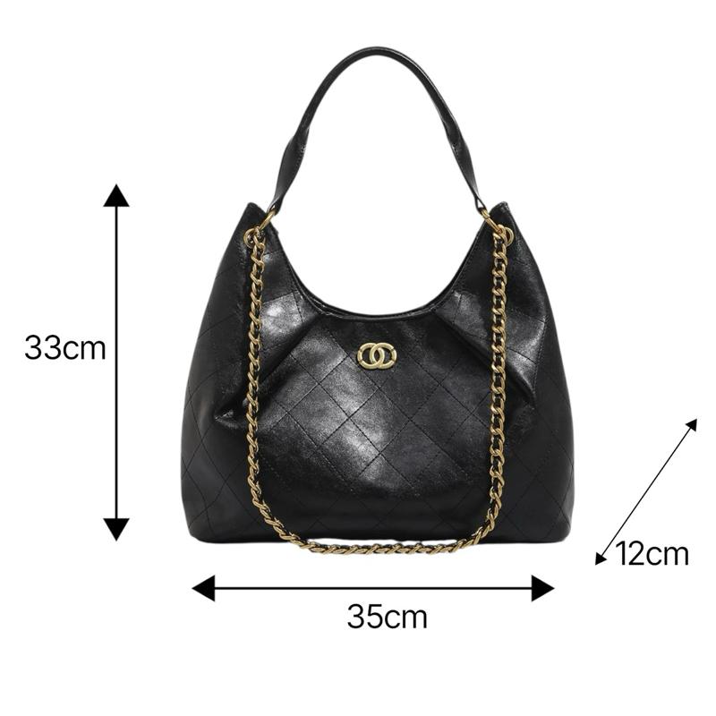 K9_Túi Tote Đeo Vai Da Bò, Dây xích không gỉ, Có Hộp Cao Cấp