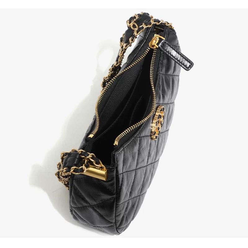 O1_Túi Đeo Vai Đeo Chéo Nữ, Da Bê Mềm, Chi Tiết Đồng Không Gỉ [CÓ HỘP] Kích Thước 23x17x6- HuynhBi LUXURY Bag