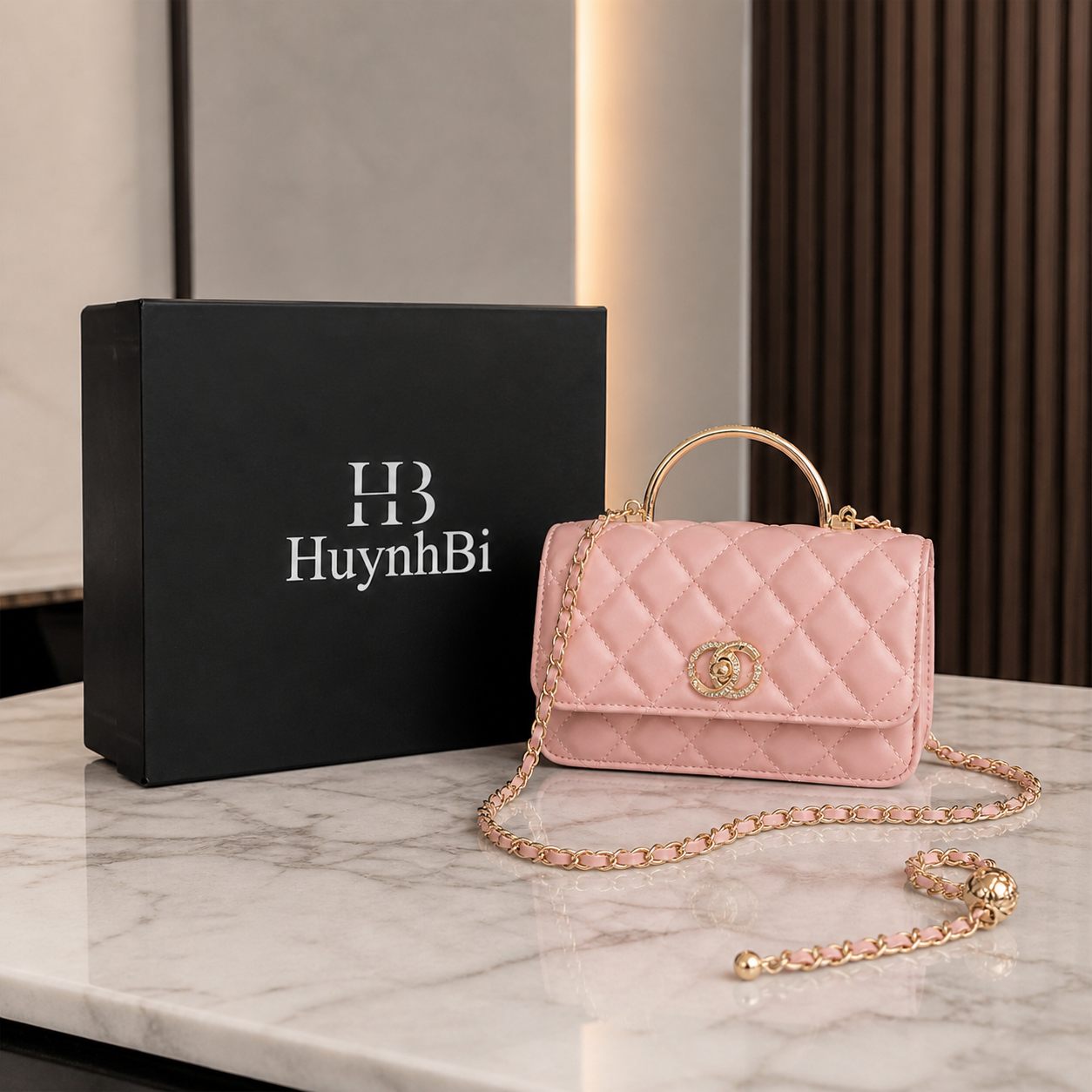 HuynhBi Q4_Túi Xách Nữ Da Cừu Thật, Phong Cách Tiểu Thư Đi Tiệc Sang Chảnh, Có Hộp Cao Cấp Làm Quà Tặng