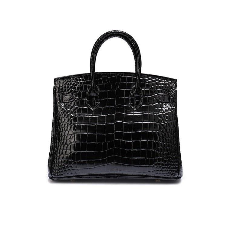 L9_Túi Xách Nữ Birkin Da Bò Nhập Khẩu, Hoạ Tiết Cá Sấu Kích thước 25cm