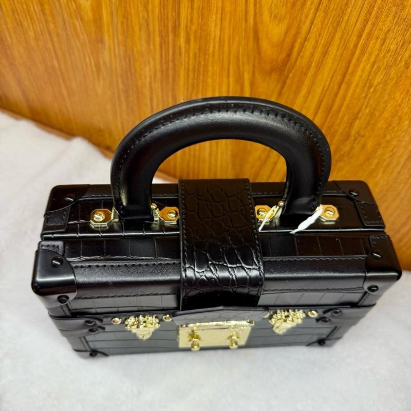 E8_Túi Cốp Nữ Chữ Nhật Da Bò Sang Chảnh Kích thướt 20cm Bag Cốp Vuông Kem