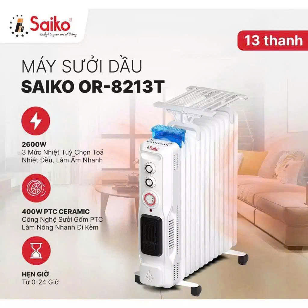 Máy sưởi dầu Sailko OR-8213T 13 thanh