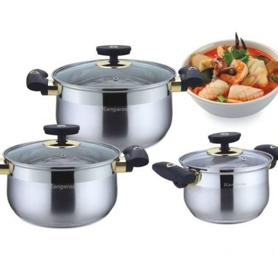 Bộ 3 nồi Inox cao cấp 5 đáy Kangaroo