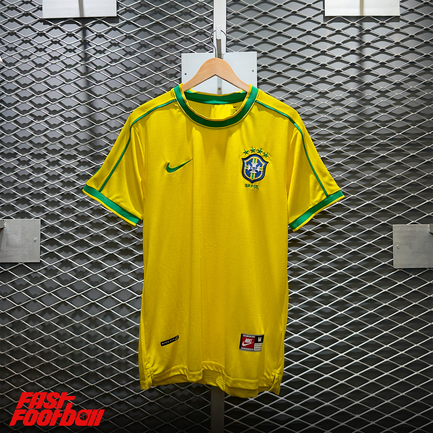 ÁO BÓNG ĐÁ ĐỘI TUYỂN BRAZIL 1998 SÂN NHÀ