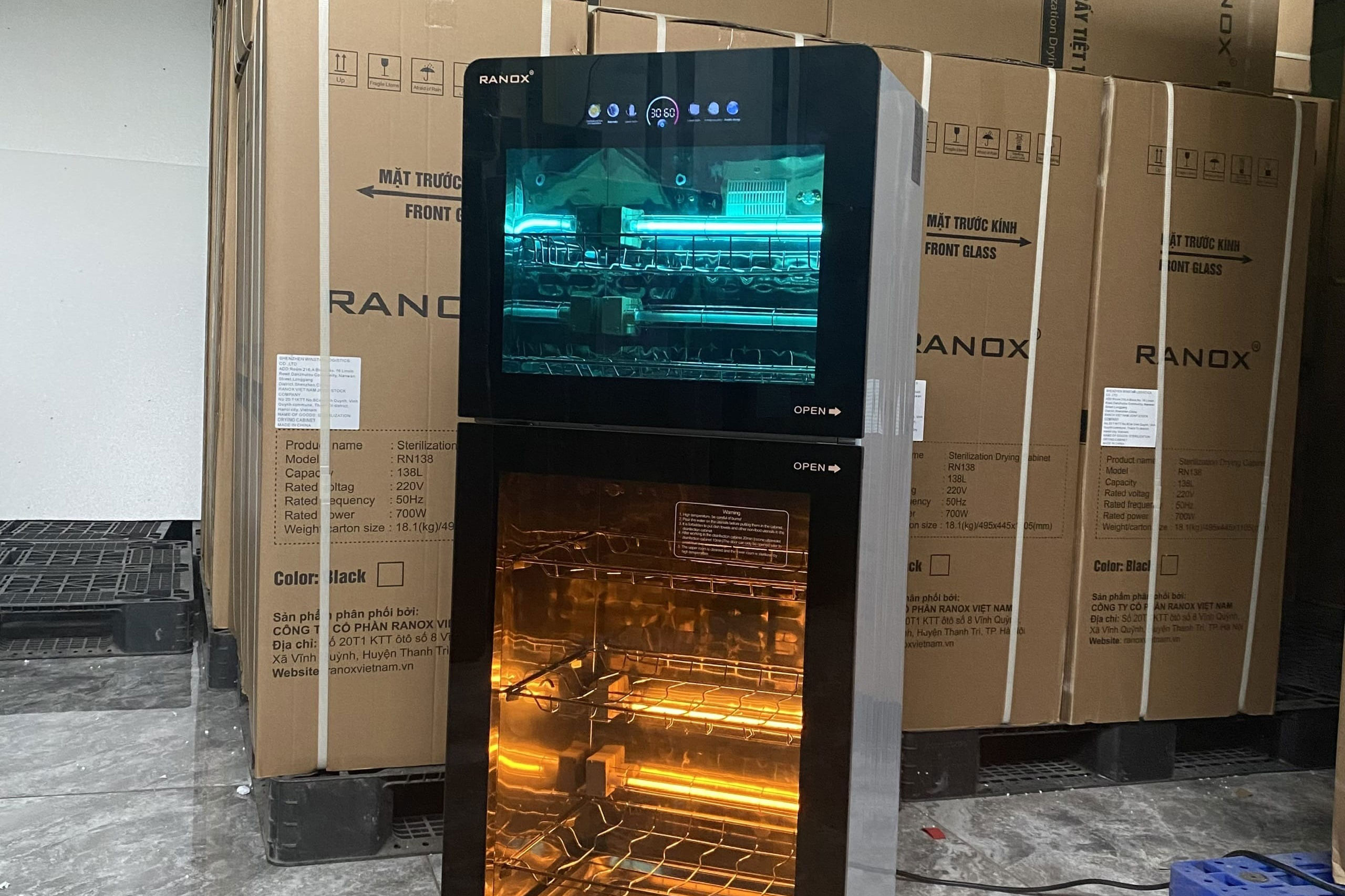 Tủ sấy tiệt trùng bát đĩa Ranox công nghệ hiện đại UV +  Ozone