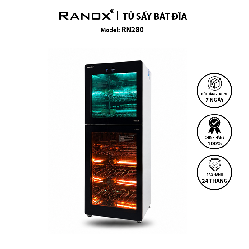 TỦ SẤY BÁT ĐĨA RANOX 280L CAO CẤP