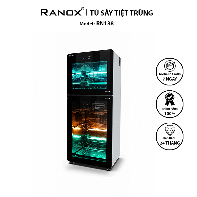 TỦ SẤY TIỆT TRÙNG RANOX 138L CAO CẤP