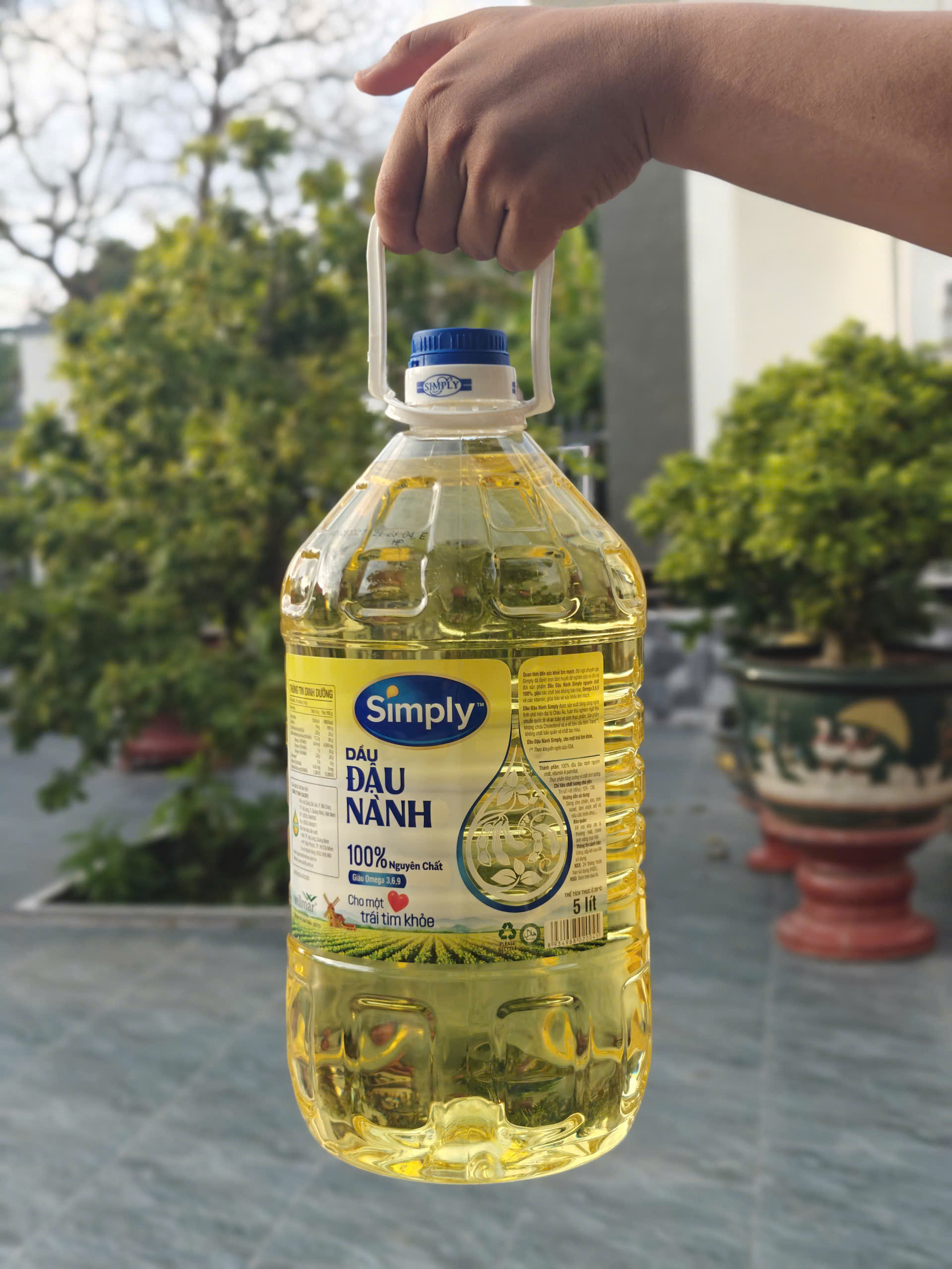 Dầu Đậu Nành Simply Chai 5 Lít – Dầu Thực Vật Nguyên Chất Giàu Omega 3-6-9 Cho Gia Đình