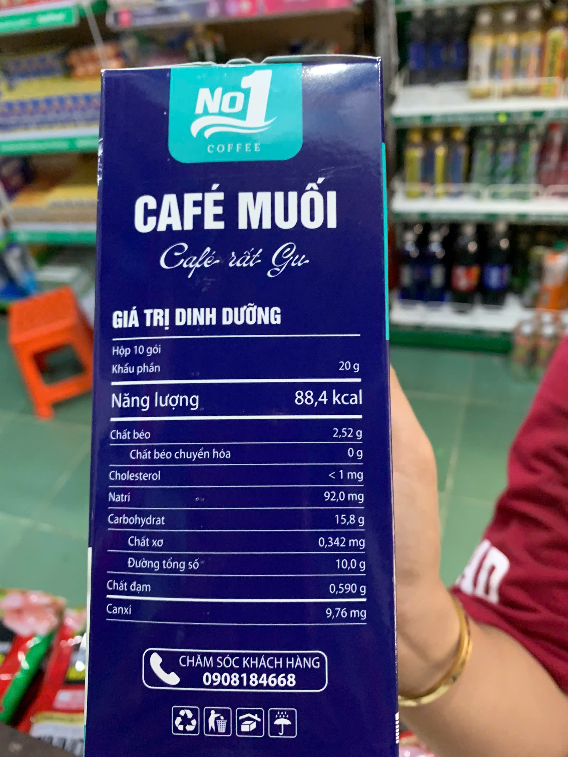 Cafe Muối 3 in 1 No1 COFFEE Hộp 200g (10 Gói x 20g) – Hương Vị Cà Phê Muối Chuẩn Gu, Đậm Đà, Tiện Lợi Pha Chế Tại Nhà
