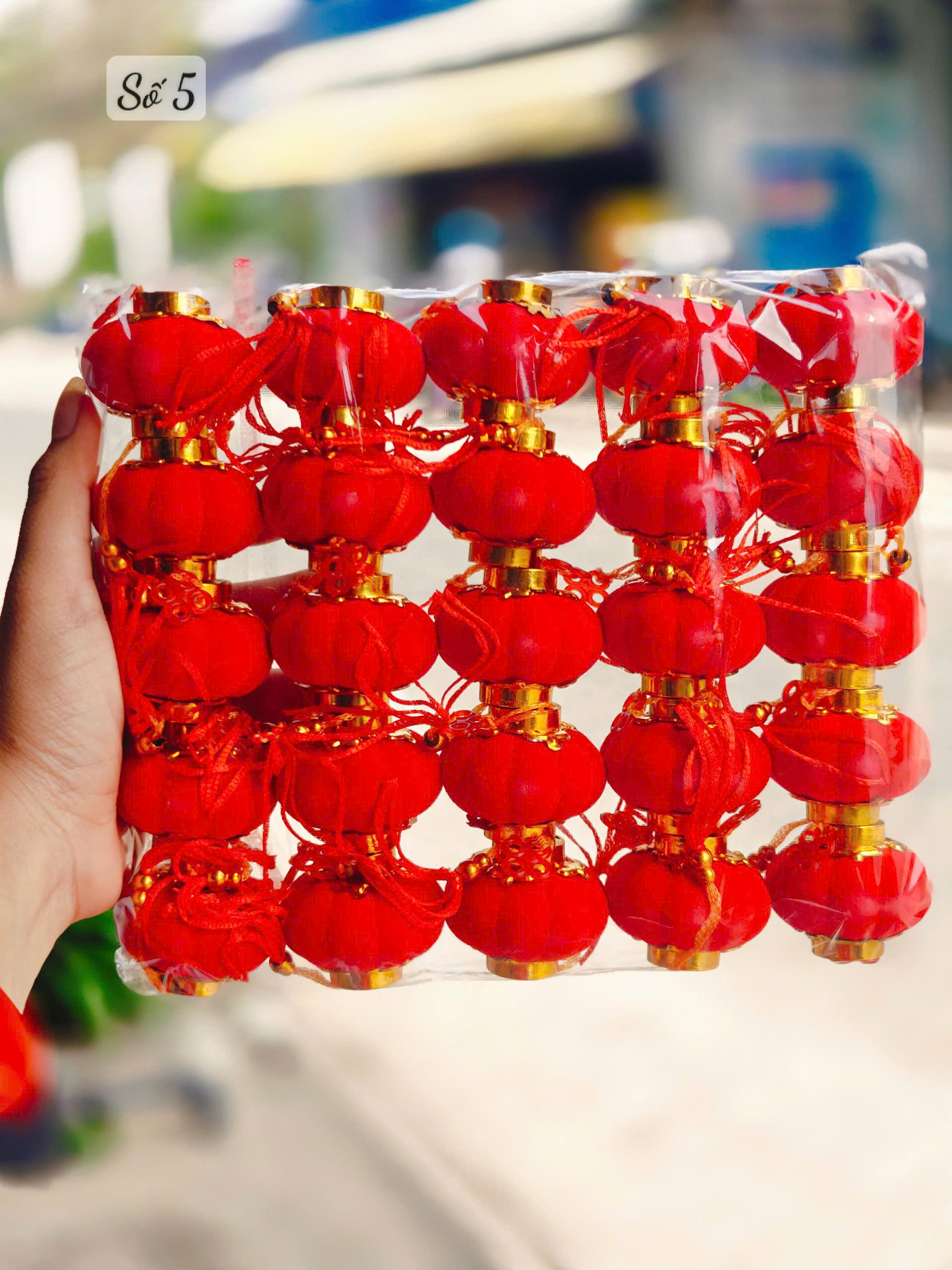 Đèn Lồng Đỏ Vải Nhung Trang Trí Tết 2026, Tiểu Cảnh Ngoài Trời đa dạng kích thước