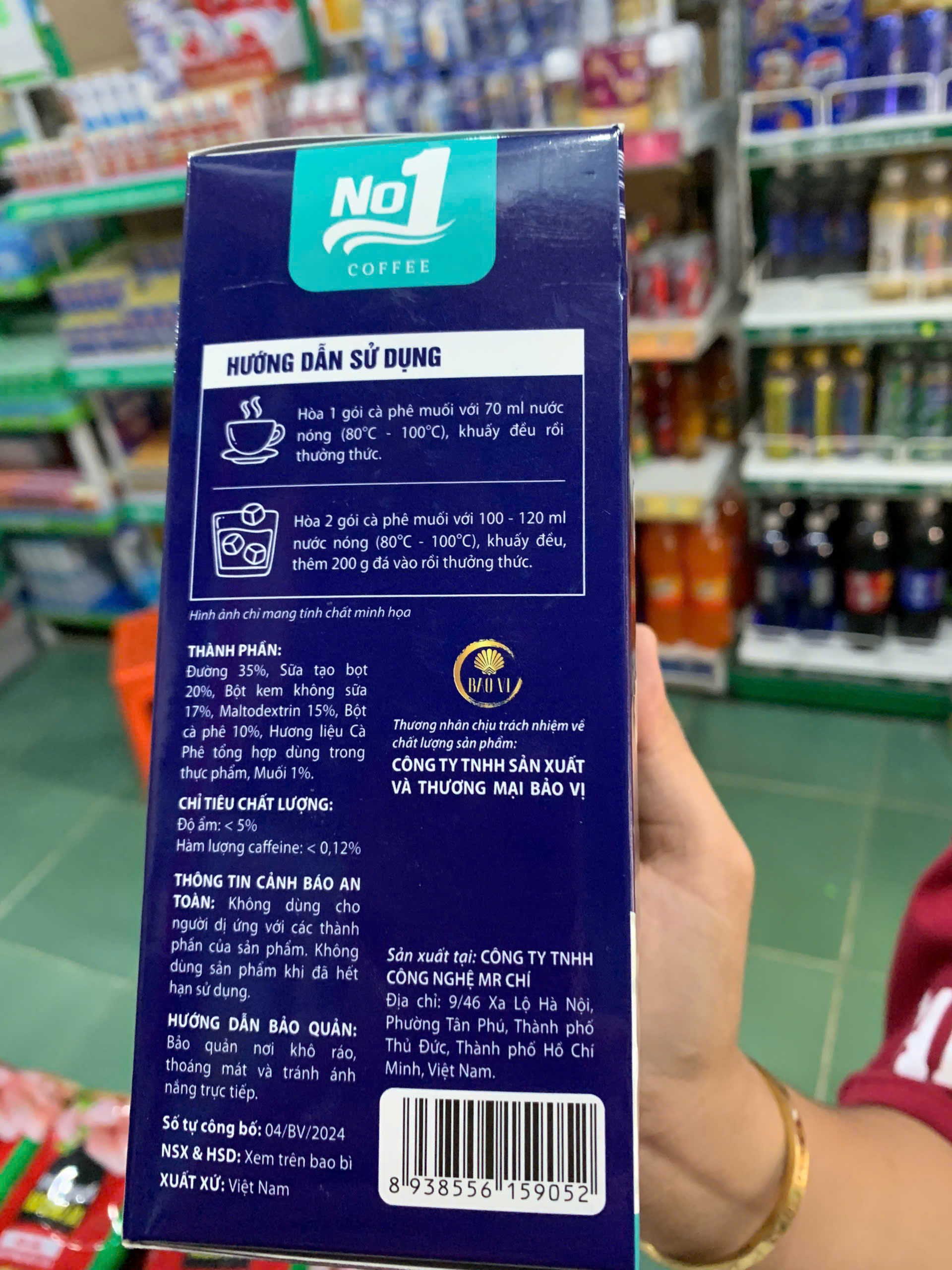 Cafe Muối 3 in 1 No1 COFFEE Hộp 200g (10 Gói x 20g) – Hương Vị Cà Phê Muối Chuẩn Gu, Đậm Đà, Tiện Lợi Pha Chế Tại Nhà
