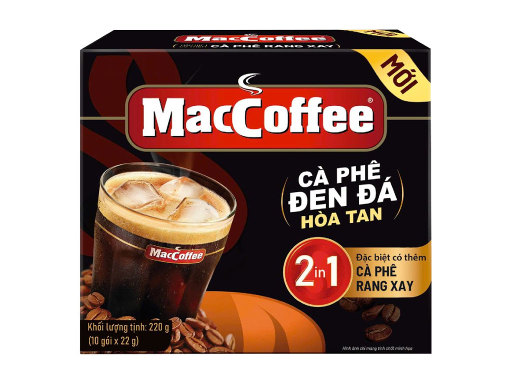 Cà Phê Đen Đá MacCoffee 2 in 1 Gói 220g – Cà Phê Hòa Tan Tiện Lợi, Hương Vị Đen Đá Truyền Thống, Dùng Pha Lạnh