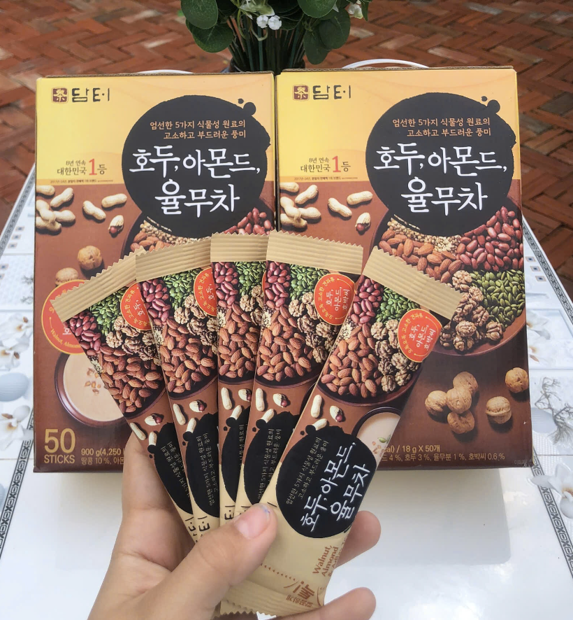 Bột Ngũ Cốc Dinh Dưỡng Damtuh Hàn Quốc Hộp 50 Gói 900g – Pha Chế Tiện Lợi, Bổ Sung 5 Loại Hạt Tốt Cho Sức Khỏe