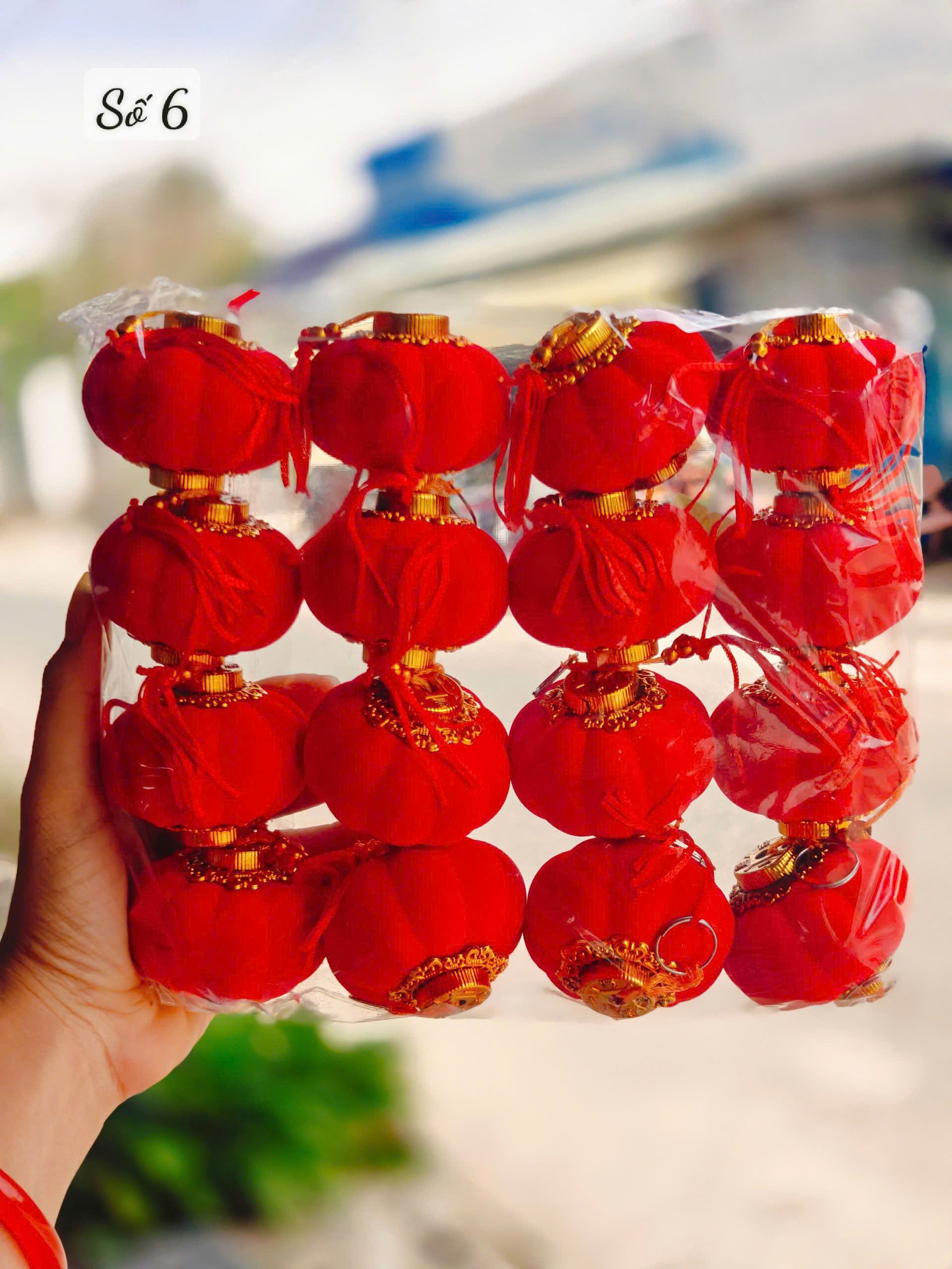 Đèn Lồng Đỏ Vải Nhung Trang Trí Tết 2026, Tiểu Cảnh Ngoài Trời đa dạng kích thước