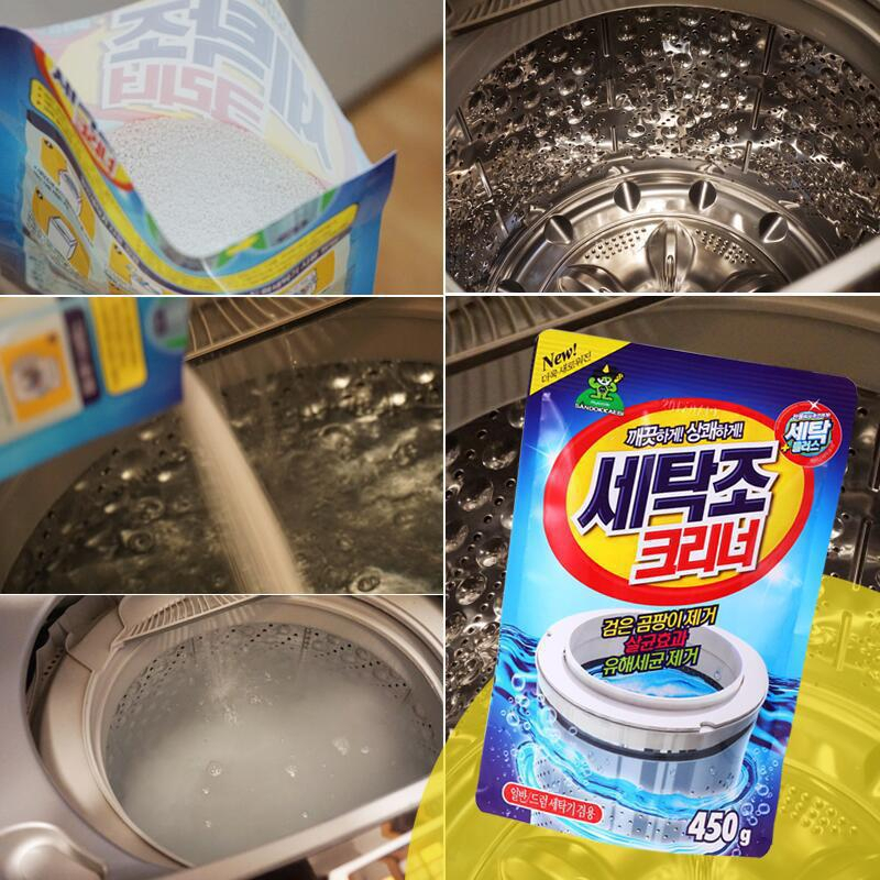 Bột tẩy rửa vệ sinh lồng máy giặt 450g khử mùi diệt khuẩn cặn canxi, bột tẩy lòng máy giặc Hàn Quốc