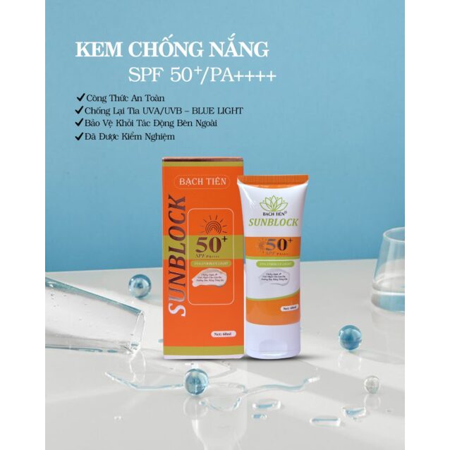 Kem Chống Nắng Dưỡng Ẩm SPF 50 PA++ Bạch Tiên 60ml