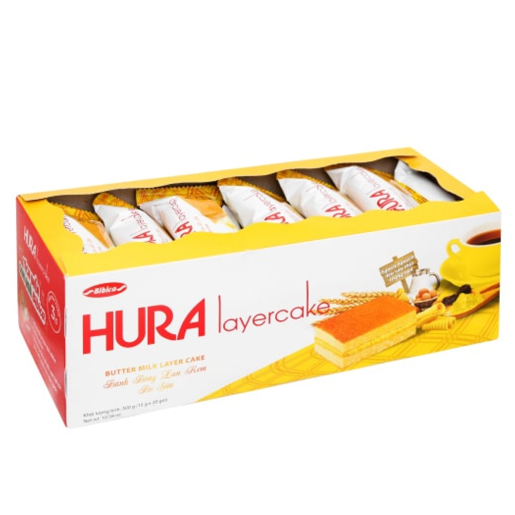 Bánh Bông Lan Hura Layercake Khay 300gr Bibica