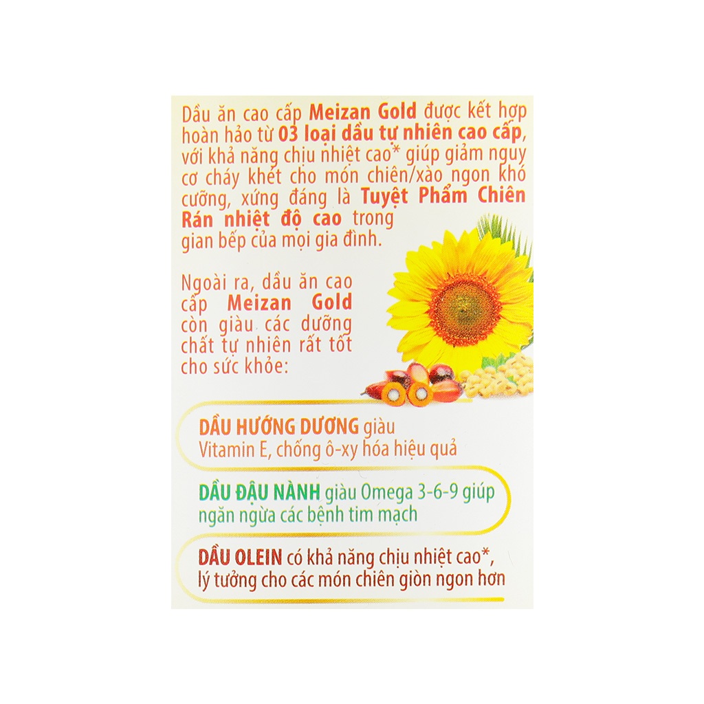 Dầu ăn cao cấp Meizan Gold chai 1 lít, 2 lít