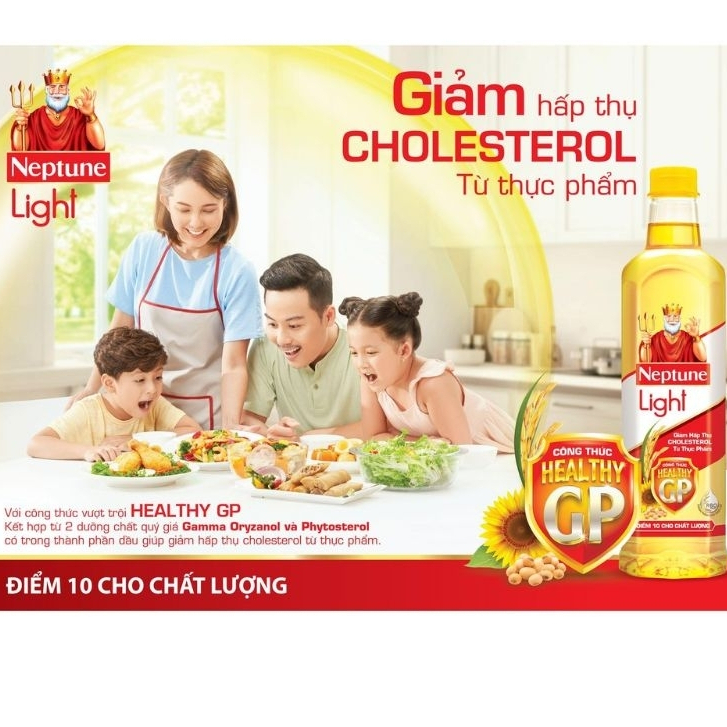 Dầu ăn thượng hạng Neptune Light chia 1 lít, 2 lít
