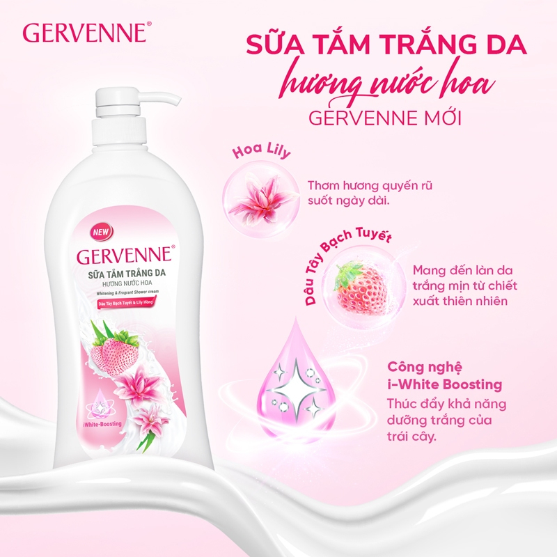Sữa tắm trắng da hương nước hoa Gervenne 900g