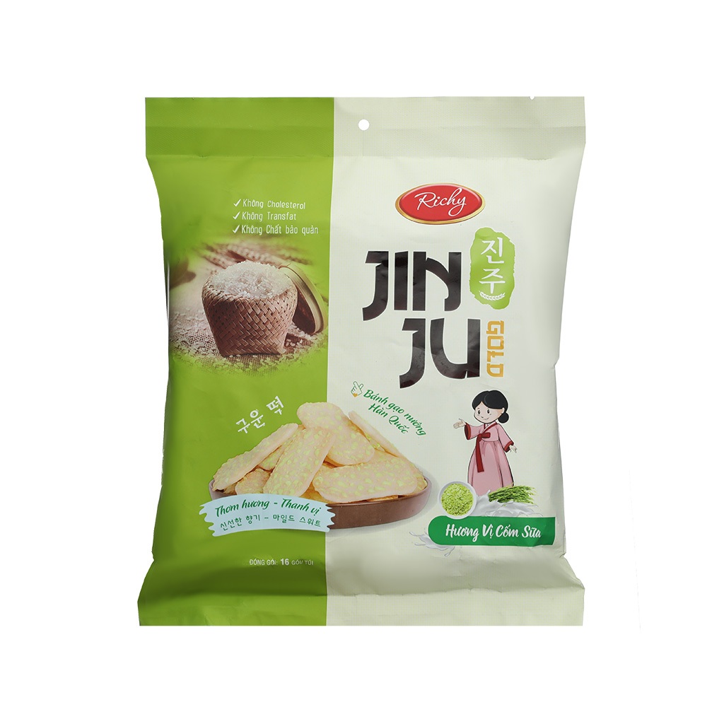 Bánh gạo vị cốm sữa Richy Jinju gói 145g