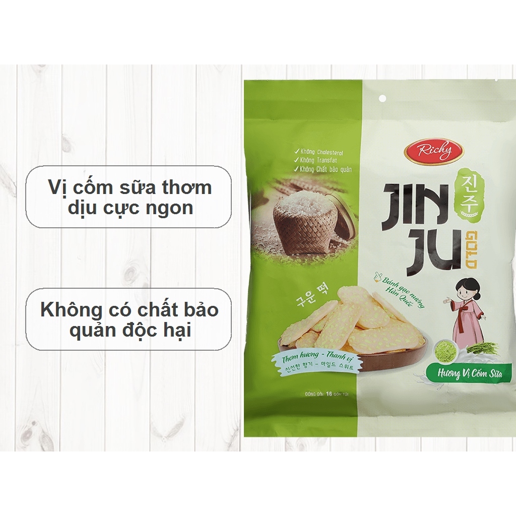 Bánh gạo vị cốm sữa Richy Jinju gói 145g