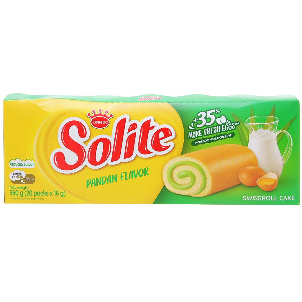 Bánh bông lan cuộn kem vị bơ sữa/ Vị lá Dứa/ Vị Dâu 360g/ hộp